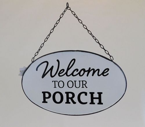 SPC Sign - Welcome To Our Porch Sign - 14-inch x 9-inch x .25-inch