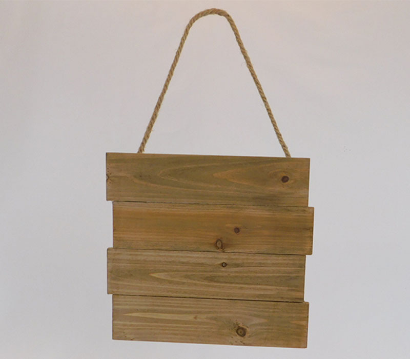 SPC Natural Plaque with 4 Offset Slat Boards and Jute Hanger