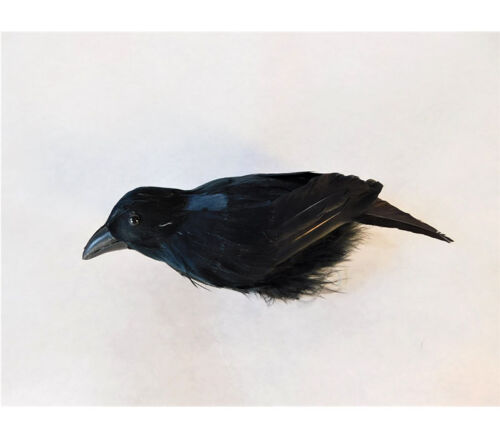 Crow Figurine with Metal Clip - 7.5-inch