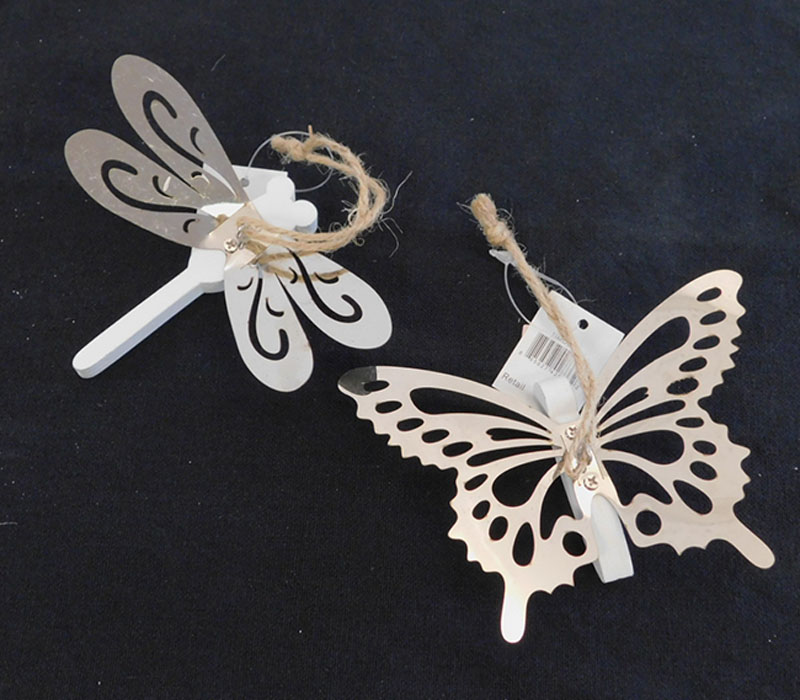 SPC Metal Butterfly/Dragonfly with White Wood Body