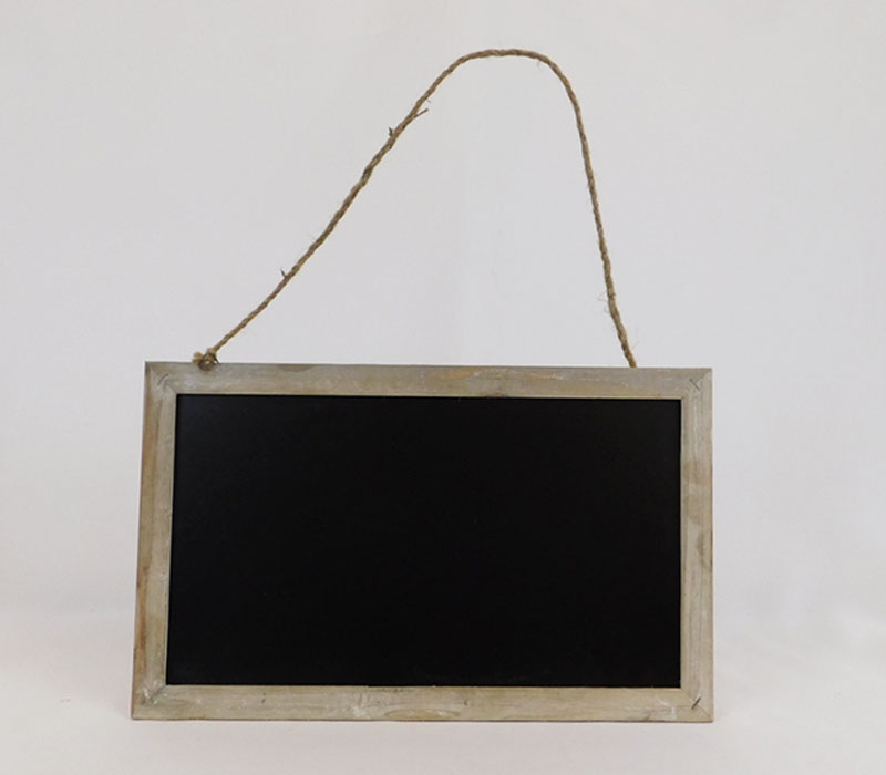 SPC Chalkboard with Natural Wood Frame and Jute Hanger