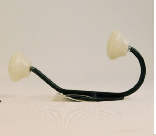 SPC Black Double Hook With White Knobs