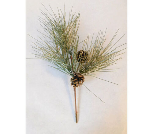 Pick - Pine with Pinecones and Gold Glitter - 17-inch