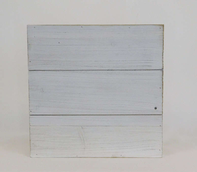 SPC Whitewashed Wood Slat Board Square Small