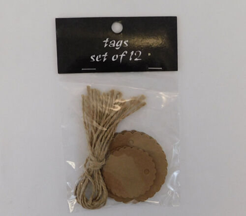 SPC Scalloped Circle Kraft Tags - 12 Piece