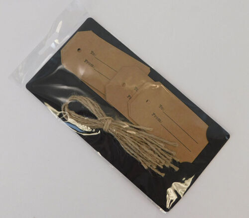 SPC Rectangle Kraft  To/From Tags with Jute Ties - 12 Piece