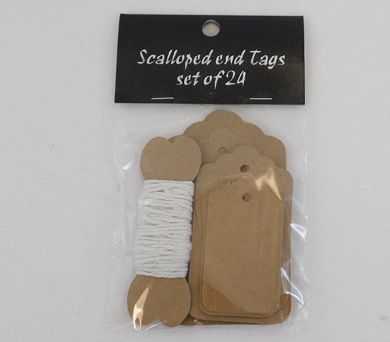 SPC Scalloped Kraft Tags - 24 Piece