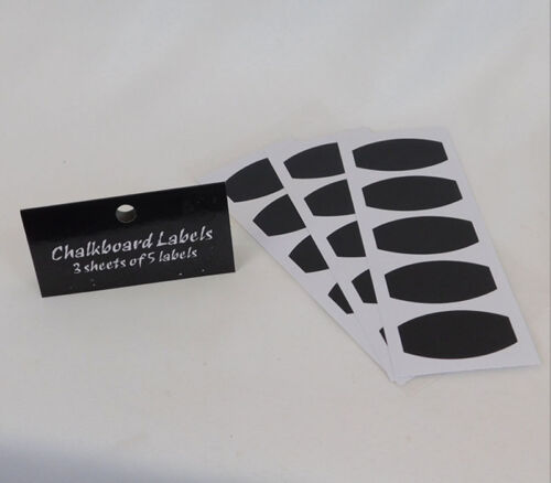 SPC Black Rounded Rectangle Chalkboard Labels - 15 Labels