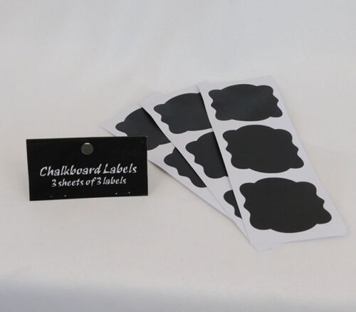 SPC Black Scalloped Chalkboard Labels - 9 Labels