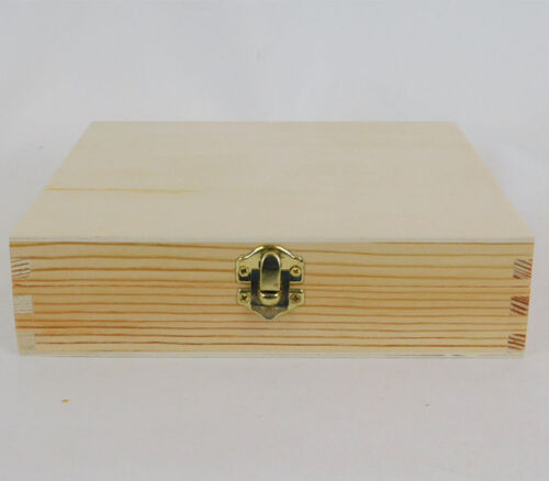 SPC Natural Wood Cigar Box with Gold Latch - Large