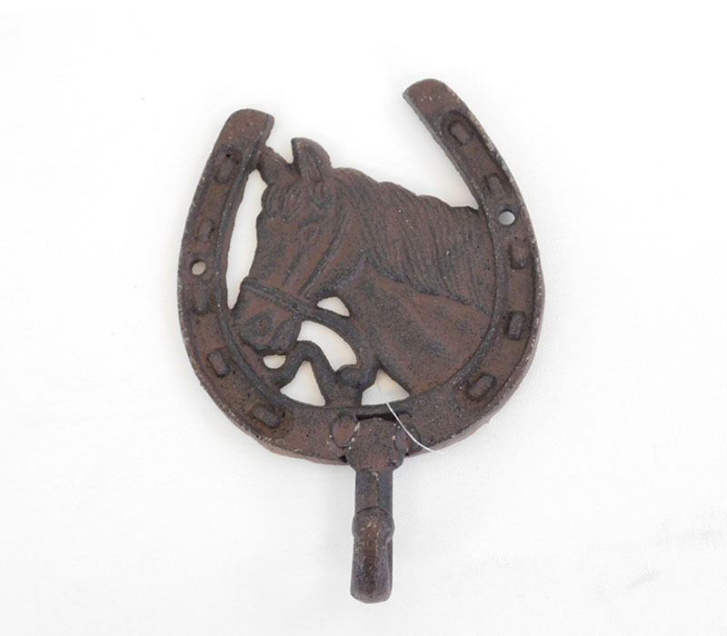 Iron Brown Rust Finish Horseshoe Horsehead Hook - Craft Warehouse