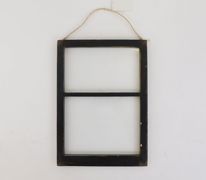 SPC Distressed Finish Black Window - 2 Glass Panes