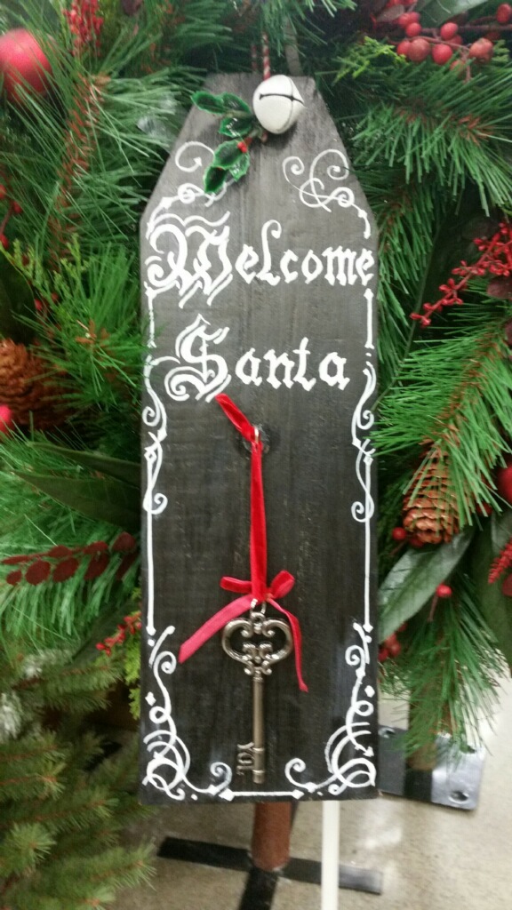 Santa Key chalkboard tag marvy bistro markers chalkboard paint