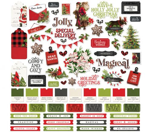Simple Stories Cardstock Stickers - Simple Vintage Christmas Lodge