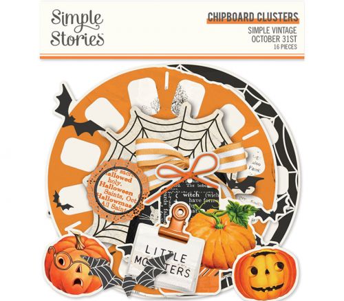 Simple Stories Chipboard Clusters - Simple Vintage October 31st
