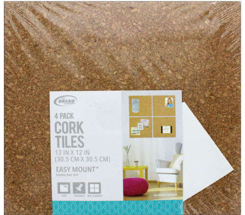 Board Dudes Cork Tile - 1/4-inch x 12-inch x 12-inch - Light - 4 Piece
