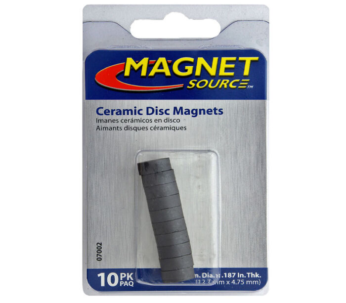 The Magnet Source Magnet Ceramic Disc - 1/2-inch - 10 piece