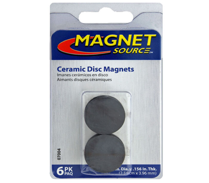 The Magnet Source Magnet Ceramic Disc - 1-inch - 6 Piece