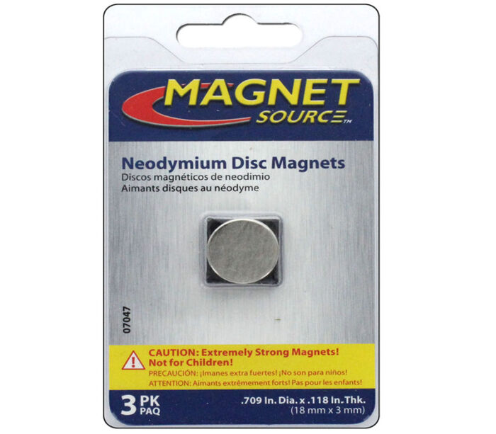 The Magnet Source Neodymium Magnet Disc - 5/8-inch - 3 Piece