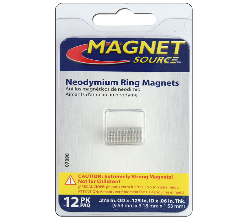 The Magnet Source Neodymium Magnet Ring - 3/8-inch - 12 Piece