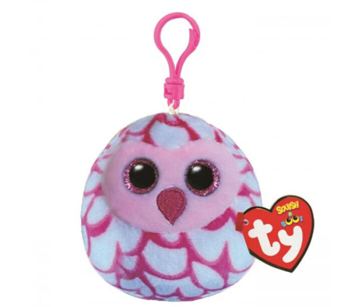 Ty Squish Clip - Owl Pinky