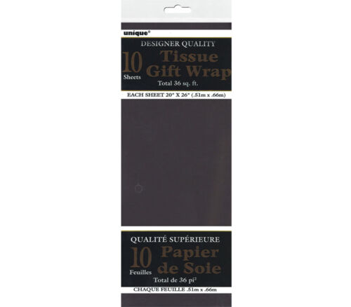 Unique Tissue Sheets -10 Piece - Black