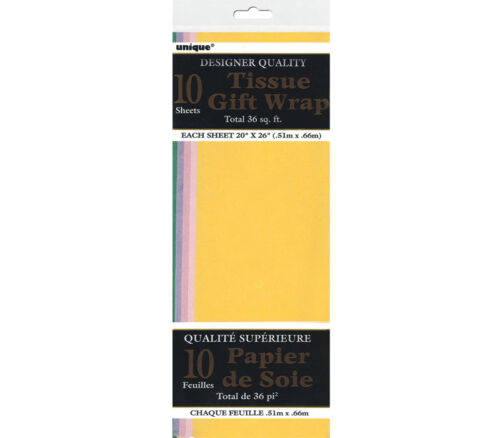 Unique Tissue Sheets -10 Piece - Assorted Pastel