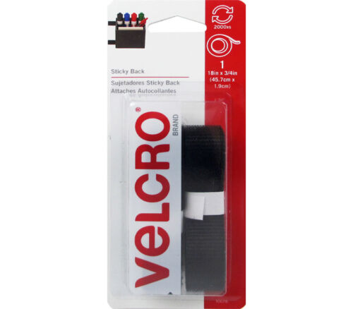 Velcro Sticky Back Tape - 3/4-inch x 18-inch - Black