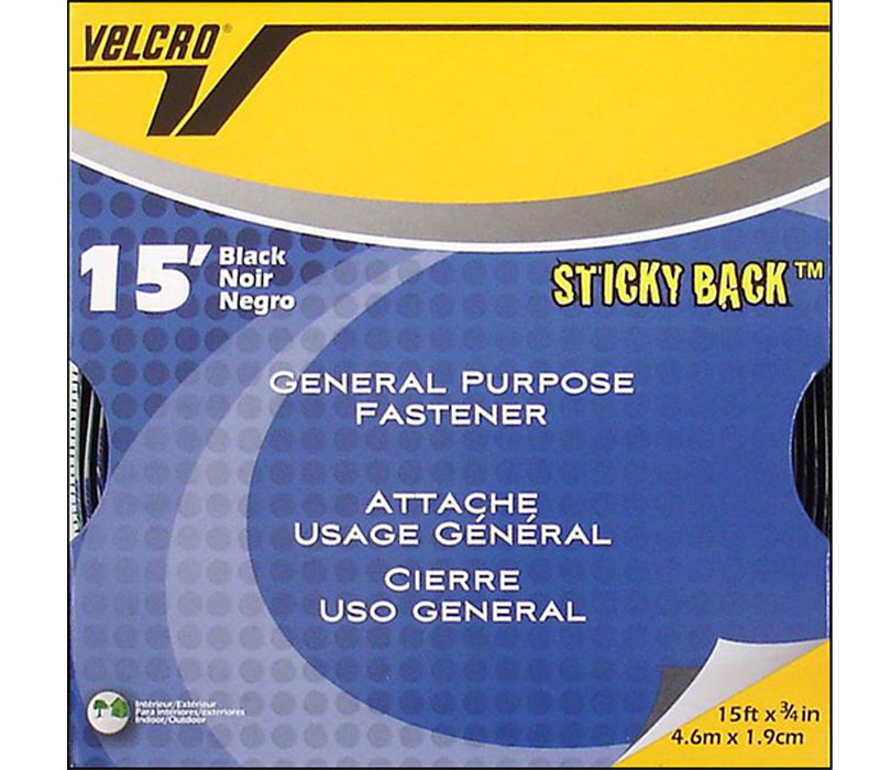 Velcro Sticky Back Tape - 3/4-inch x 15-feet - Black