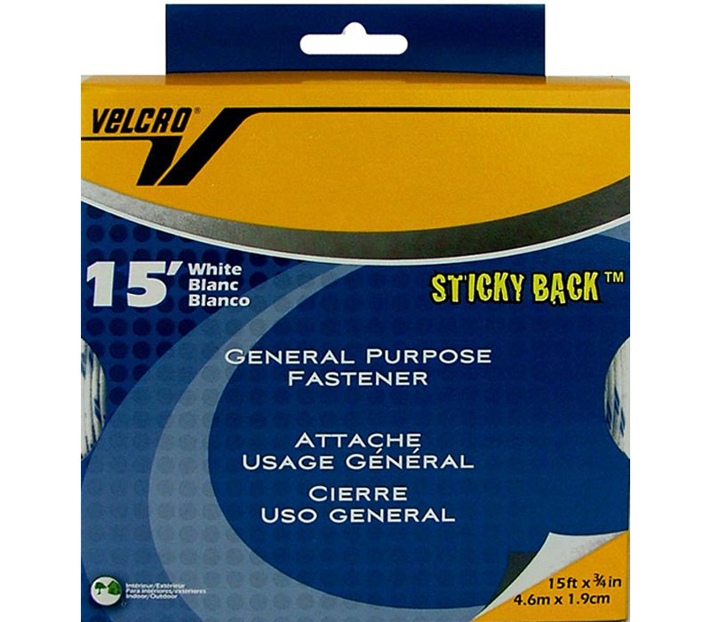 Velcro Sticky Back Tape - 3/4-inch x 15-feet - White