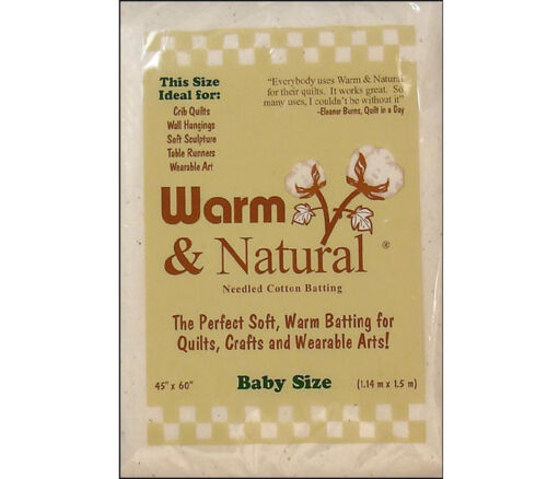 Warm and Natural Cotton Batting - Baby Size 45-inch x 60-inch