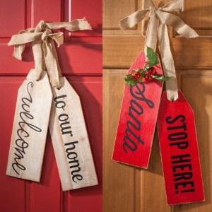 “Welcome to Our Home” or “Santa Stops Here” Wood Tags