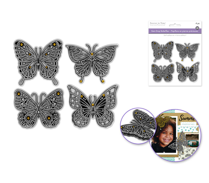 MultiCraft Gem-Drop Stickers - Butterflies