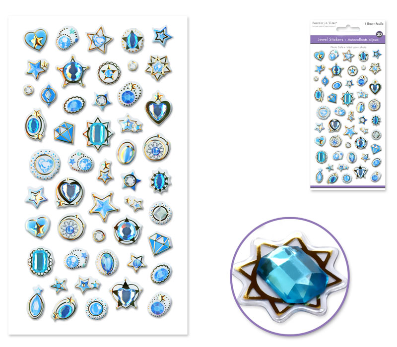 MultiCraft 3D Jewel Adornment Stickers - Turquoise