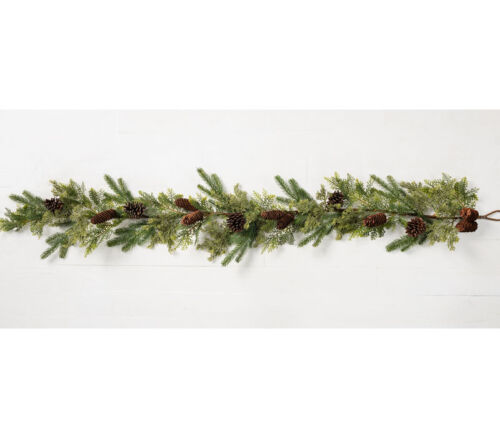 Mixed Cedar and Pine Cones Garland - 6-foot