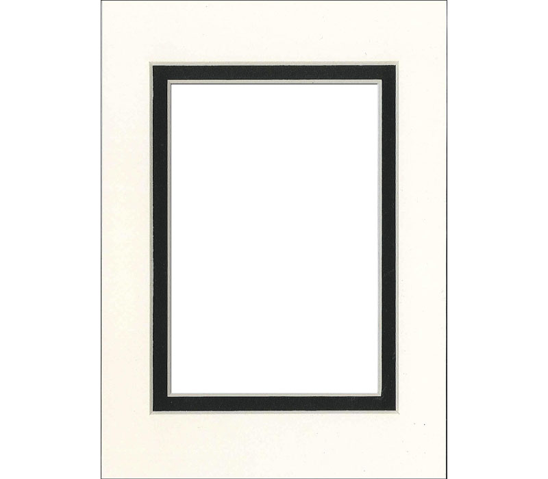 Cream w/Black Core Mat Board Picture Frame w/Logo