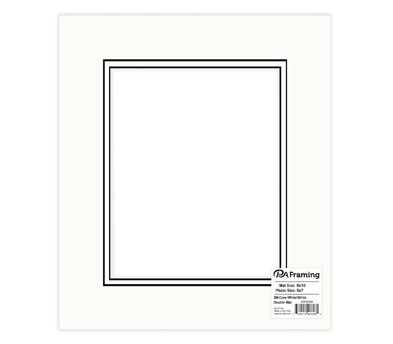 ADF Mat Double 8-inch x 10-inch/5-inch x 7-inch BlackCore White/White