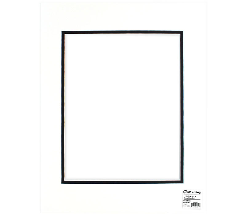 PA Framing Mat Board - 11-inch x 14-inch/8-inch x 10-inch - Gallery Double  Thick WhiteCore White - Craft Warehouse