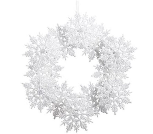 Glittered Snowflake Wreath - 11-inch