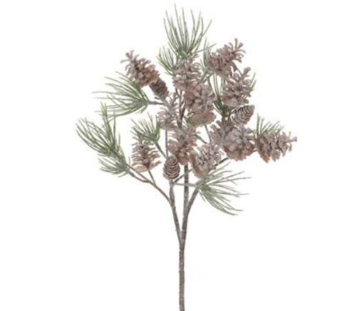 Frosted Pine with Cones Spray - 21-inch