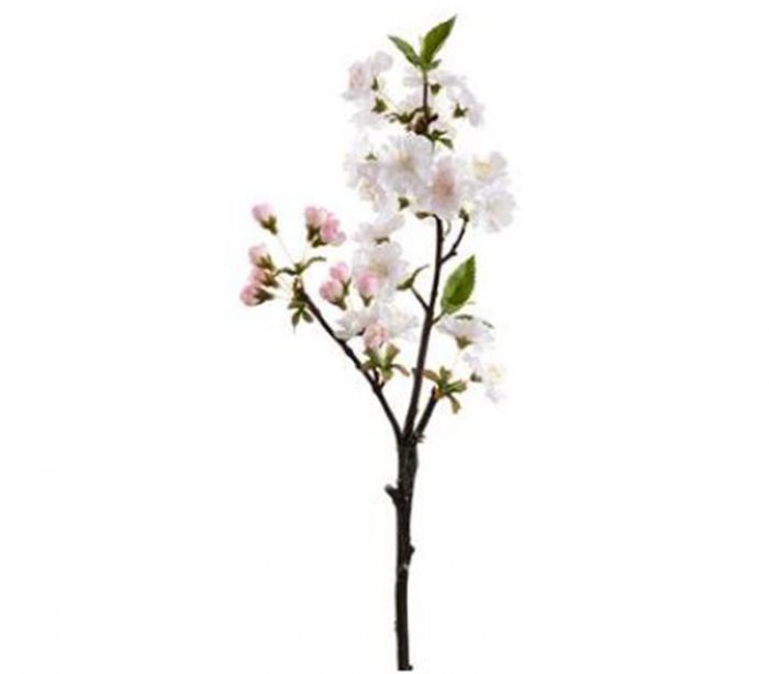 Cherry Blossom Spray - White Blush - 19-inch