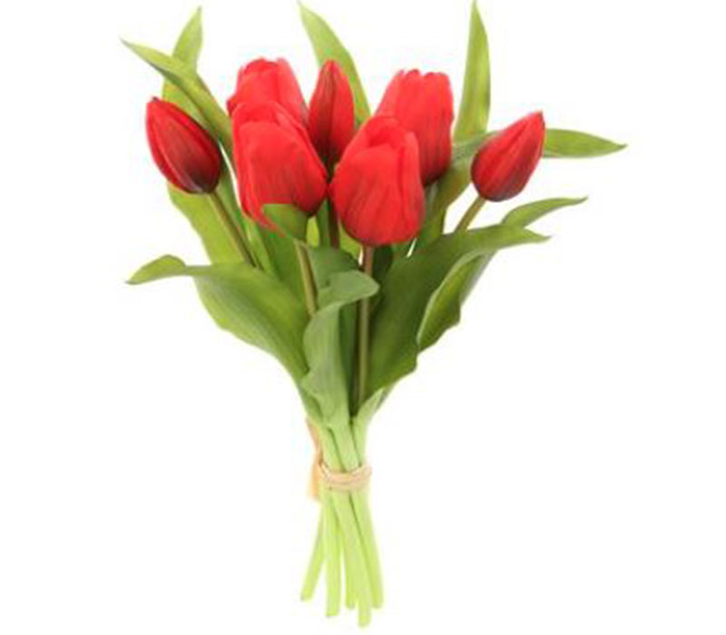 Real Touch Tulip Bouquet - 11.75-inch - Red
