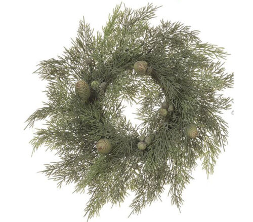 Cedar Wreath with Pine Cones - 14-inch