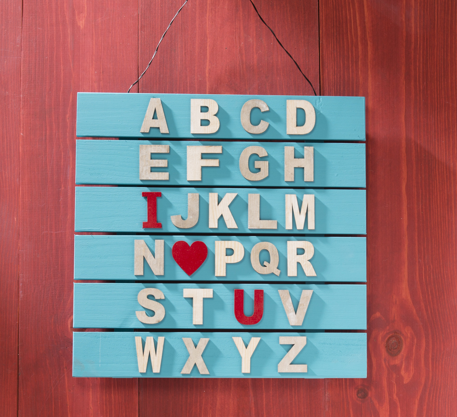Alphabet Message Wood Sign
