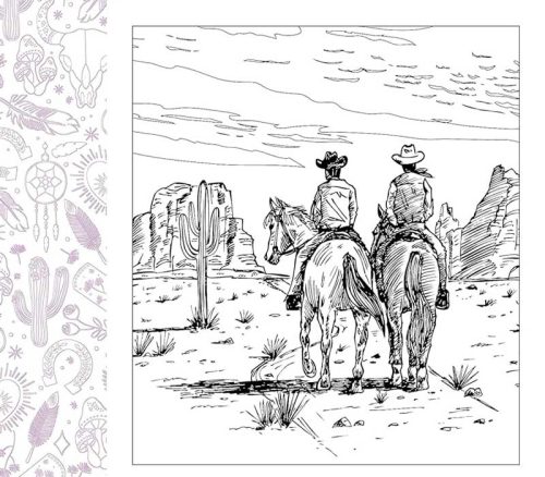 American West Coloring Book, Inside