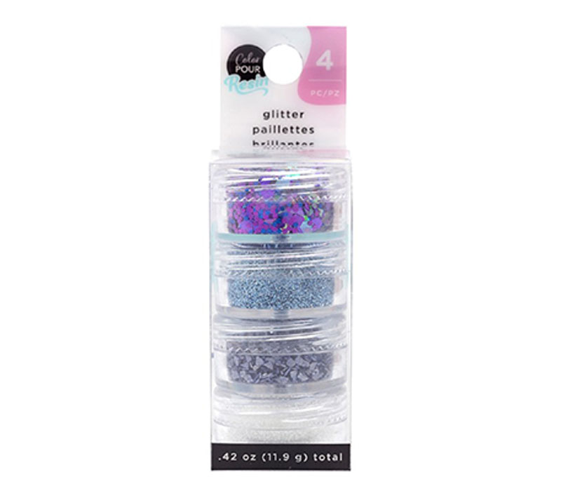 American Crafts Color Pour Resin Collection Glitter Set Galaxy - 4 Piece