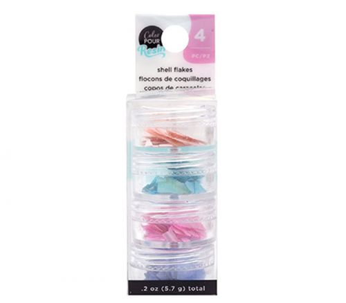 American Crafts Color Pour Resin Collection Shell Flakes - 4 Piece