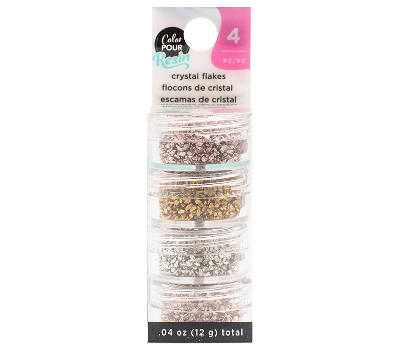 American Crafts Color Pour Resin Collection Crystal Flakes - Naturals - 4 Piece