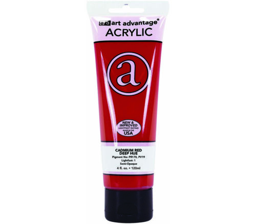 Art Advantage - Acrylic Paint 4-ounce Cadmium Red Deep Hue
