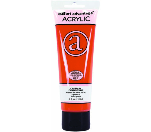 Art Advantage - Acrylic Paint 4-ounce Cadmium Orange Hue
